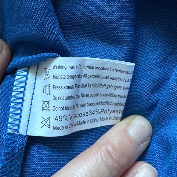 Elegant Blue Midi Shirt Dress - Picture 8 of 9